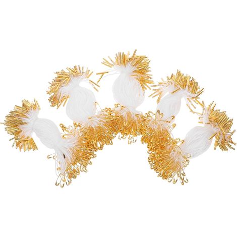 500 Attaches de Ficelle D’étiquetage Blanches avec Épingles de Sûreté Dorées en Cuivre 12 Cm, Accessoires Polyvalents pour Vêtements, Chaussures et Paquet, Fournitures (1/5)