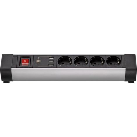 Base Multipla con fissaggio 4 prese + 3 USB