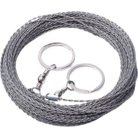 Scie à fil extérieure de 10 mètres de long, câble de survie pour scie à fil, corde de coupe de fil de tronçonneuse en acier inoxydable épaissi (1/4)