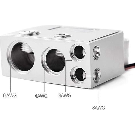 Lot de 2 connecteurs de bornes de batterie automobile avec voltmètre et surveillance en temps réel, calibres 0/4/8 AWG, couvercle transparent (1/5)
