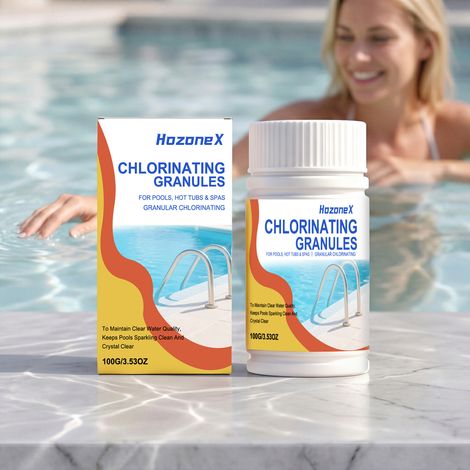Sofort lösliches Chlorgranulat für Schwimmbäder, den Hausgebrauch, Whirlpools und die Wasserpflege Poolreinigungsmittel – 100 g -- BIEMMEDUE (1/5)