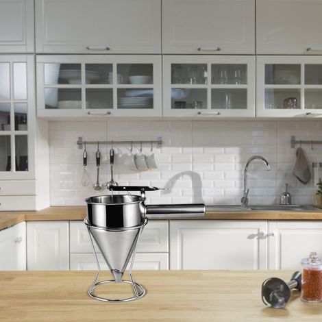 Entonnoir à Piston en Acier Inoxydable avec Support - Distributeur de Pâte et Sauce pour Cuisine et Pâtisserie (1/5)