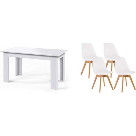 Pack Mesa Fija de Comedor o Cocina + 4 Sillas Nordic (1/5)