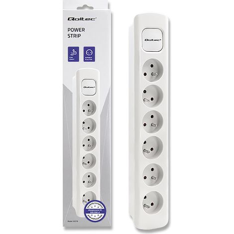 Multipresa Qoltec 6 prese 1,8 m Bianca (1/5)
