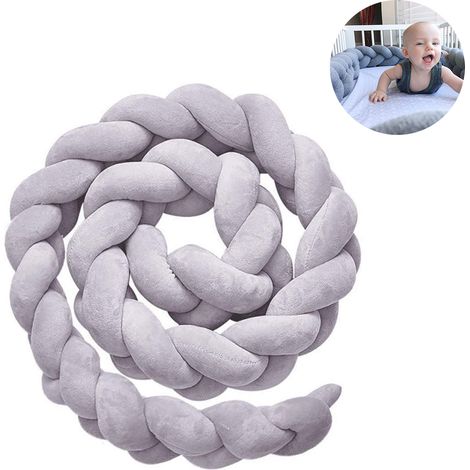 1 Bordure de lit tressée, protection des bords, matière flanelle et polypropylène, tour de lit bébé, décoration pour berceau (1/5)