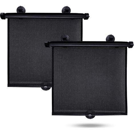 Pare-soleil pour vitres latérales de voiture (lot de 2) Pare-soleil rétractable pour enfants Protection UV et éblouissement Accessoires de voyage pour bébé (40 x 45 cm) (1/4)