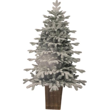 Pinetto floccato 120cm c/vaso quadrato Flora