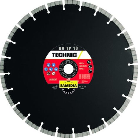 Disque diamant BV TP 15C - Ø 350 mm - Ø alésage 25.4 mm - SAMEDIA