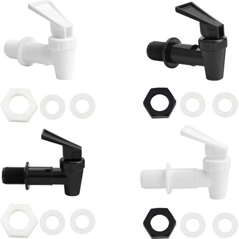Lot de 4 robinets en plastique pour distributeur de boissons, robinet de remplacement pour fût de bière et fontaine à jus (1/4)