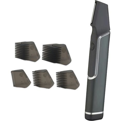 Tondeuse à cheveux pour hommes, professionnelle, rechargeable par USB, pour couper, tailler et coiffer les cheveux, tondeuse visage et corps - 5 accessoires inclus. (1/4)