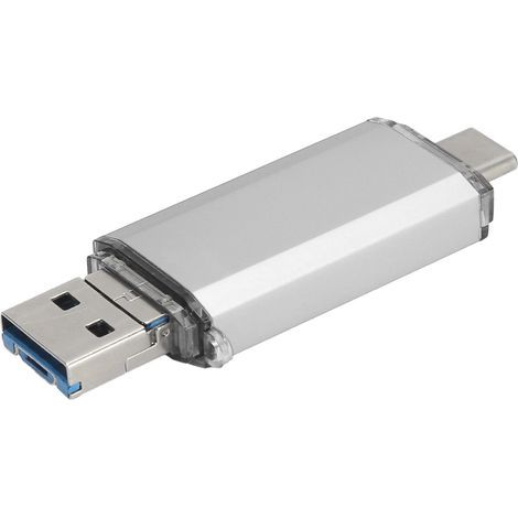 Clé USB 3-en-1 en Alliage d'Aluminium 128 Go, Transfert Rapide pour Smartphone et PC (1/5)