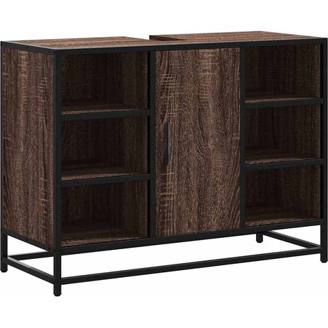 Maison Exclusive - Waschbeckenunterschrank Braun Eichen-Optik 80x