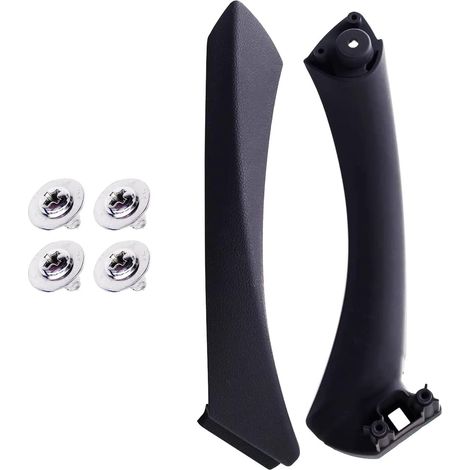 CCYKXA (Droit Noir)Poignées de Porte Droites Noires et Couvercle de Poignée de Porte Extérieure pour BMW E90 E91 (2005-2011), Kit de Remplacement de Poignée de Porte pour BMW Série 3