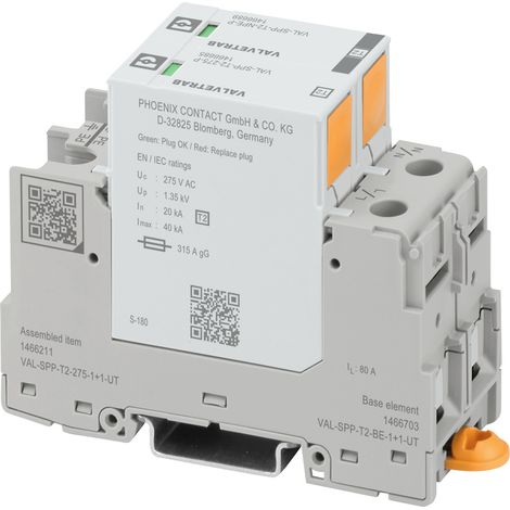 Phoenix Contact 1466211 VAL-SPP-T2-275-1+1-UT Limiteur de surtension Protection anti-surtension pour