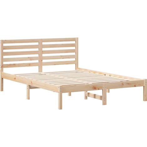 Lit double,Lit adulte,Cadre de lit Marron 120 x 190 cm Bois massif en pin CFW1288406 (1/5)