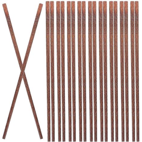 Baguettes en bois réutilisables, lot de 10 paires, marron, idéales pour la cuisine maison, les dîners entre amis et un usage familial. (1/5)