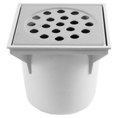 Wavin ABS drain de plancher avec évacuation verticale 75mm 20x20cm gris (1/3)