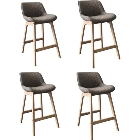 Set aus Insel- und Barstühlen aus Eiche mit 65 cm breitem Sitz aus MELLOW-Stoff