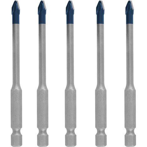 Bosch – Foret hard ceramic hex-9 pour carrelage – Ø 5 mm – Lot de 5 – Pointe de centrage pour perçage précis – 2608900598
