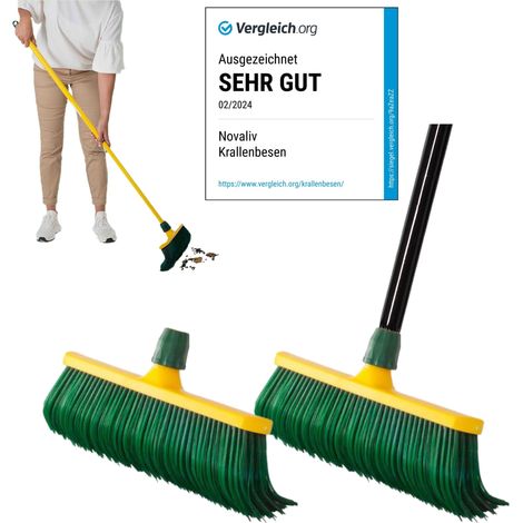 2x Novaliv Kehrgarnituren Besenkopf mit Stiel