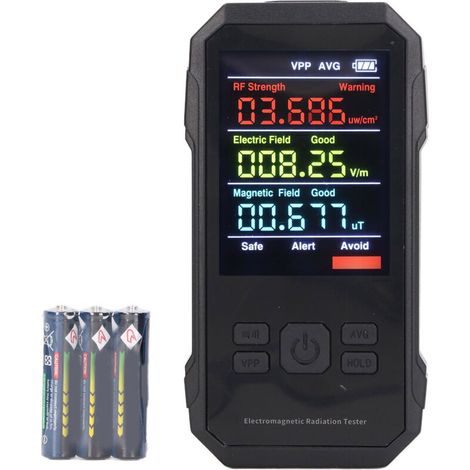 Rilevatore di campi elettromagnetici 3 in 1 portatile EF RF MF per casa, ufficio, ispezioni EMC, caccia ai fantasmi -Crezuo