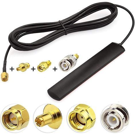 Antenne GSM 4G LTE 3 dBi avec connecteur SMA mâle - Montage sur verre (1/5)