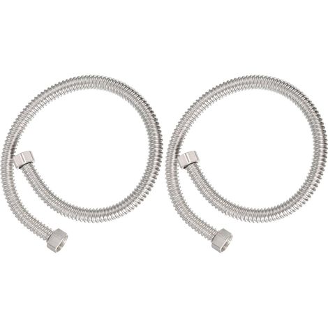 G1/2 x 23,62 Pouces Tuyau Flexible de Chauffe-Eau d'Acier Inoxydable, 2 Pcs Tuyau de Connecteur de Chauffe-Eau Ondulé Durable, pour Raccord de Conduites d'Eau (1/5)