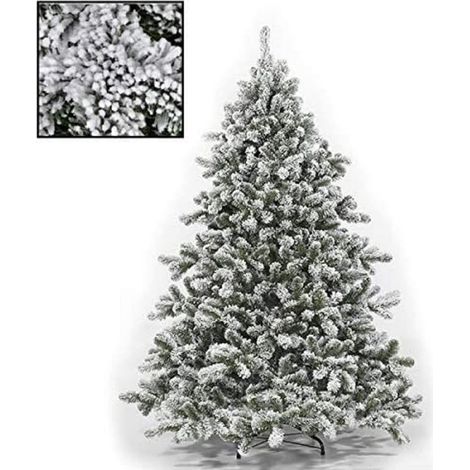 Albero di natale INNEVATO 150/180/210/230/270CM SUPERFOLTO REALISTICO BIANCO 210 CM - 1254
