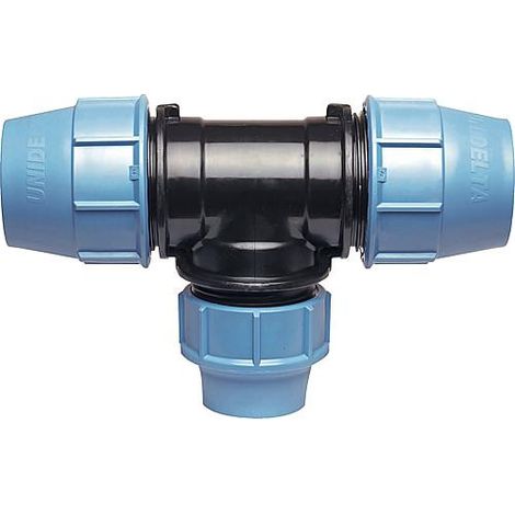 PE TUBE RACCORD EN T 25 X 20 X 25 MM RÉDUIT AVEC DVGW GEBO 13122520 (1/2)