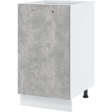 Meuble bas de cuisine Bellissi Beton Naturel 1 porte L 45 cm - Porte avec poignée apparente Grey (1/5)