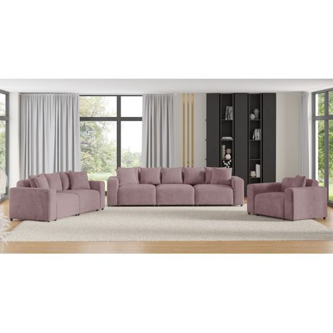 Sofaset Designersofas MEGAN 3-2-1 in Stoff Poso Altrosa (1/5)