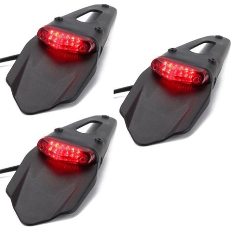 3X Parafango posteriore LED freno coda rossa Motocross Motocross XR CRF KLX ENDURO EXC