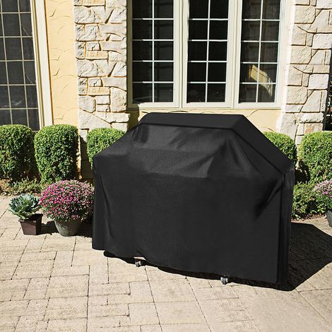 Black 170cm W Outdoor Waterproof Barbecue Grill Cover (1/5)