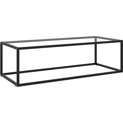 Mesa de centro de diseño moderno y contemporáneo con cristal templado y acero 120 x 50 x 35 cm DEC039884