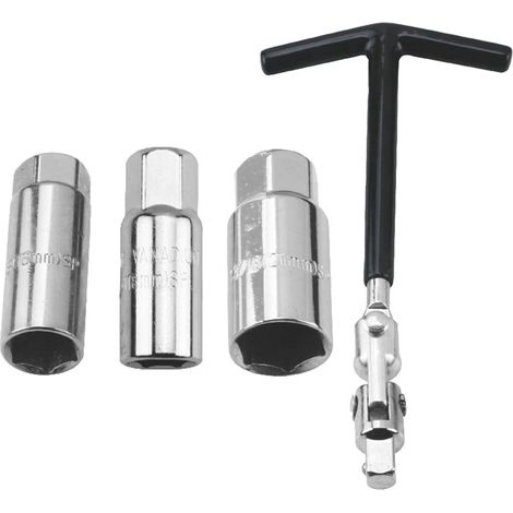 Ulisem Zündkerzenschlüssel, 3 Stecknüsse, 16 mm, 18 mm, 21 mm, Motorrad-Entfernungswerkzeug und Griff (1/5)