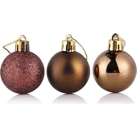 Boules De Noël - En Plastique Léger Et Incassable - Pour Arbre De Noël Guirlandes Et Décor Intérieur - Lot De 24 Pièces De 6 Cm (1/2)