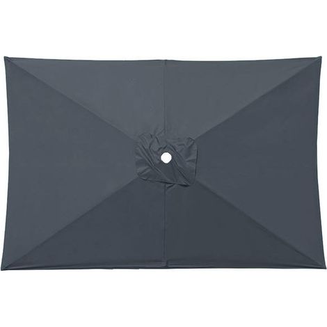 Bâche de rechange pour parasol rectangulaire, toile de rechange imperméable, grise, 2.1X1.4 mètres, mât de support non inclus. (1/5)