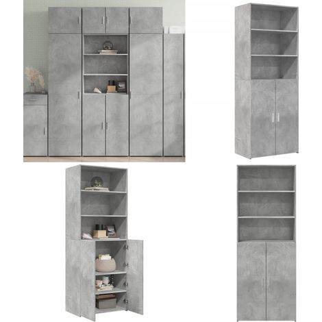 Highboard Betongrau 70x42,5x185 cm Holzwerkstoff - Sideboard - Hochschrank - Wohnraumgestaltung - Aufbewahrungslösung - Holzwerkstoff - Home & Living (1/5)