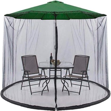 Moustiquaire zippée pour parasol de jardin/terrasse/table, 300 x 230 cm (1/5)