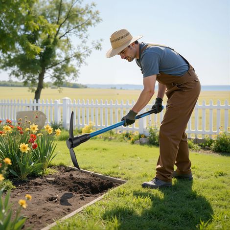 Wiltec Kreuzhacke mit Stahlkopf und Fiberglasstiel, Spitzhacke mit gummierten Griff, Gartenhacke mit 925 mm Stiel, Hacke für Garten und Landschaftsbau
