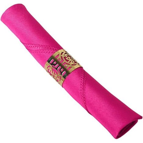 4848cm Serviette de Table Tissu Unie pour Restaurant Mariage 1Pc Rose Vif (1/4)