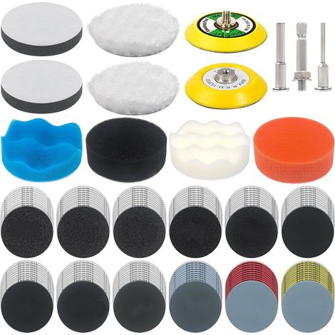Disques De Ponçage 75mm - Papier Abrasif Carbure De Silicium Grain 60 À 10000 - Pour Polissage Métal Et Bois - Kit 135 Pièces (1/5)