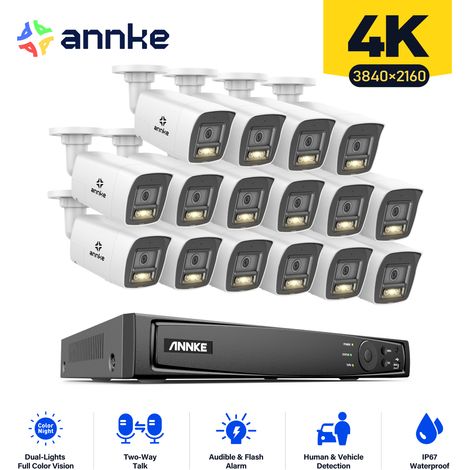 ANNKE 8MP Kit di Videosorveglianza Cablato,16CH NVR con 16×Telecamere PoE Audio Bidirezionale,Colori Visione Notturna Sistema di Telecamere di Sicurezza (1/5)