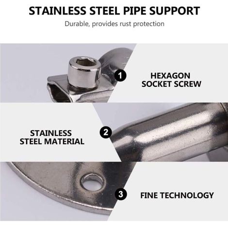 Abrazaderas ajustables de acero inoxidable de 5 piezas para tuberías, soporte de pared para tuberías, resistentes y estables para tuberías, tubos, varillas, etc., de 32 a 34 mm de diámetro. (1/3)