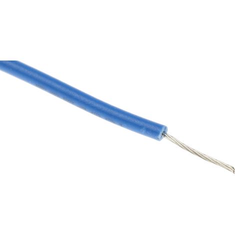 Fils de connexion RS PRO UL1569, 7 0,08 mm² 28 AWG, 300 V, PVC Bleu, 100m ( Prix pour Bobine de 100 Mètres )