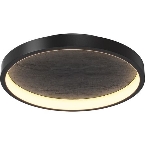 Maytoni Orign Plafonnier semi-encastré LED moderne intégré de 40 cm, noir, 3 000 K, 450 lm