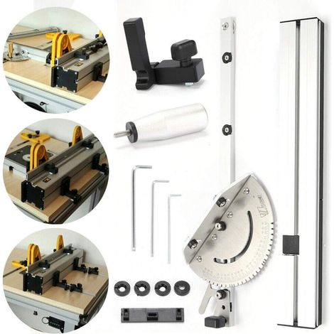Guía de ingletes para sierra circular de mesa de 450 mm, herramienta profesional para sierra circular de mesa, mango de empuje, calibrador de juntas de inglete, herramienta de carpintería
