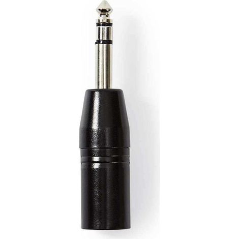 Adaptador xlr xlr macho de 3 pines macho de 635 mm niquelado recto metales negro 1 pc bolsa de plastico