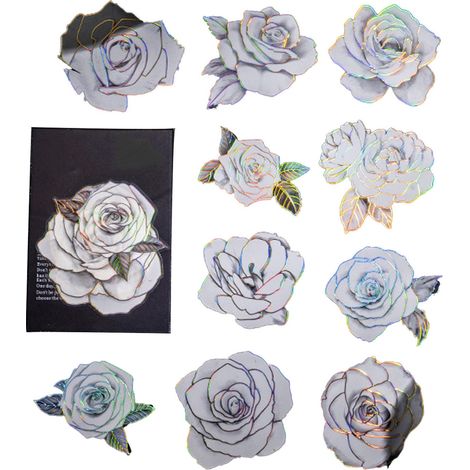 Autocollants PET Vintage Plantes Fleurs Décoratifs pour Carnet Ordinateur Album Coque Téléphone (1/5)