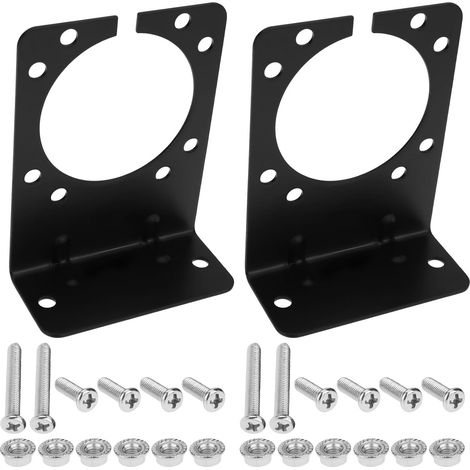 Support de Montage pour Prise de Remorque 2X pour Connecteurs 7 Et 13 Broches Support Métallique Noir Coudé pour Prise (1/5)